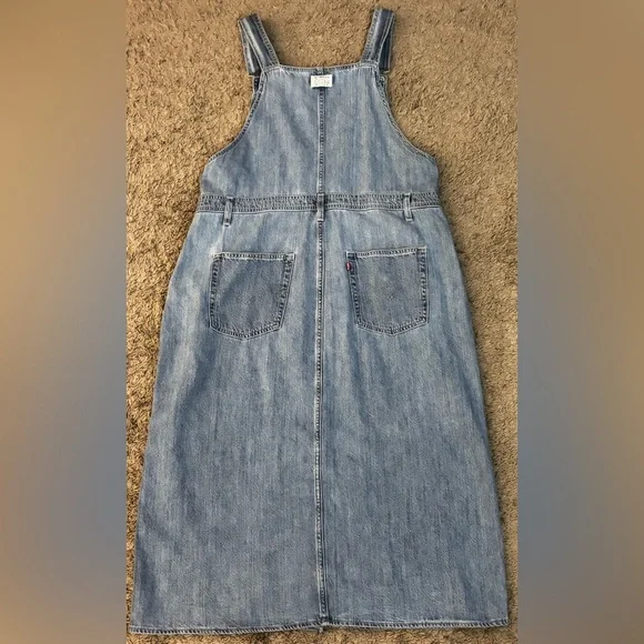 LEVI’S BLUE JEAN LONG SKIRT OVERALLS, size L - Picture 12 of 13
